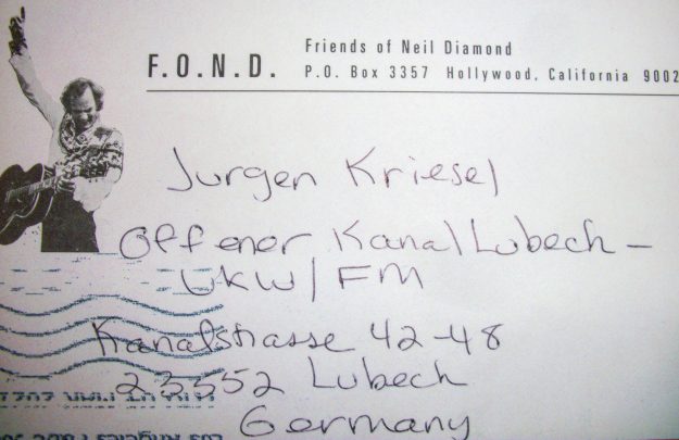 Antwortschreiben von Neil Diamond