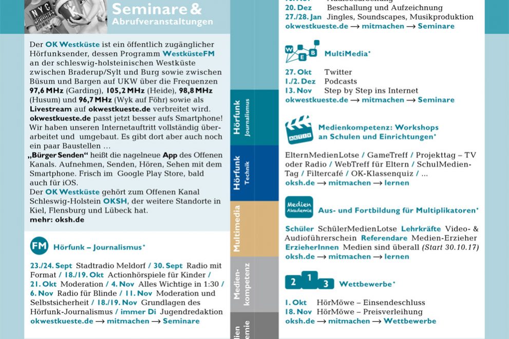 Neue OK Westküste Seminare