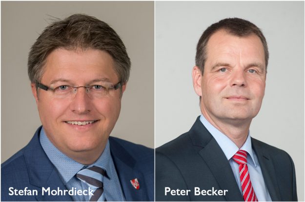 Wollen Landrat in Dithmarschen werden: Stefan Mohrdieck und Peter Becker stellen zur Wahl