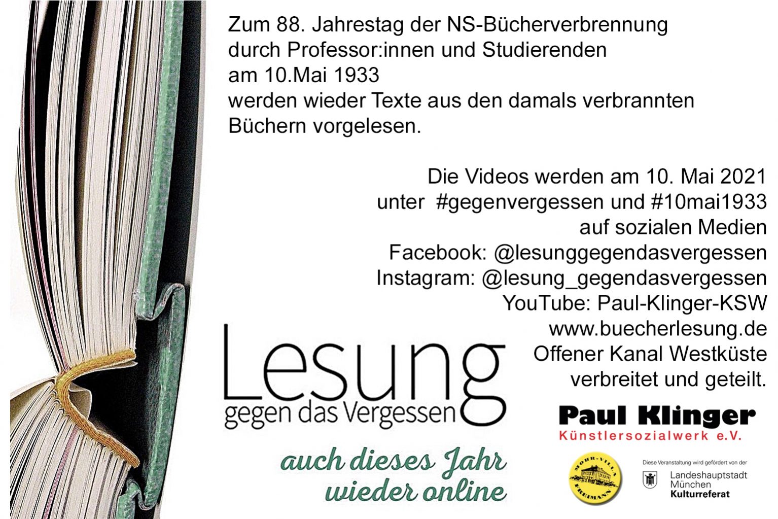 Lesung gegen das Vergessen