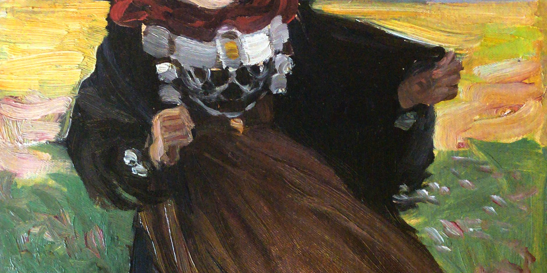 Otto Heinrich Engel, Friesin im Winde stehend, (Ella Olufs),1904, Museum Kunst der Westküste